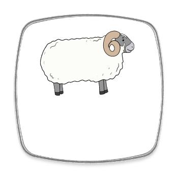 Mouton écossais Blackface - Magnet carré - blanc - Devant