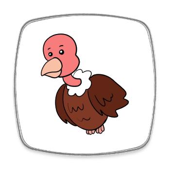 Vulture - Square fridge magnet - white - Front