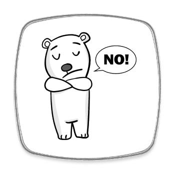 Polar bear No - Square fridge magnet - white - Front