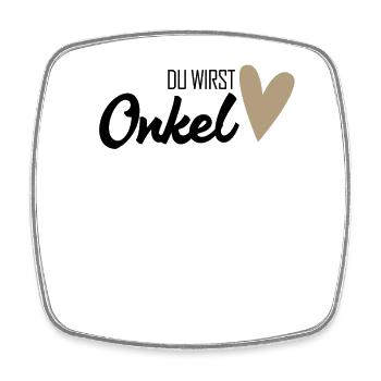 Onkel - Onkel werden - Viereckiger Kühlschrankmagnet - Weiß - Vorne