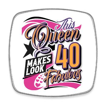 40ème anniversaire 40 ans Reine Femmes Femmes - Magnet carré - blanc - Devant