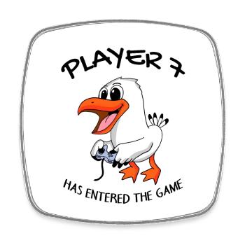 Player 7 has entered the game Baby - Square fridge magnet - white - Front