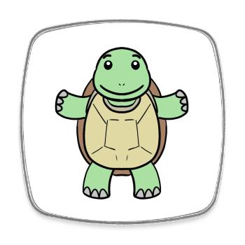 Turtle - Square fridge magnet - white - Front