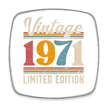 1971 Millésime Année de construction Anniversaire Vintage - Magnet carré - blanc - Devant