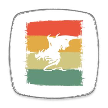 Drache Drachen - Viereckiger Kühlschrankmagnet - Weiß - Vorne