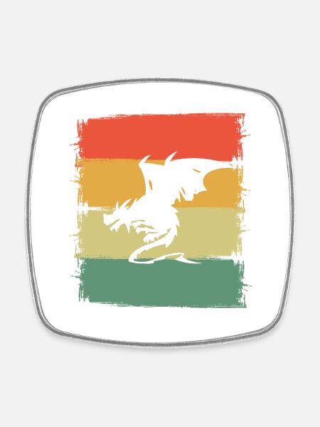 Drache Drachen - Viereckiger Kühlschrankmagnet - Weiß