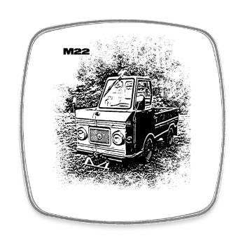 Multicar M22 - Square fridge magnet - white - Front