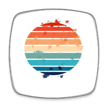 Splatter Retro Sunset - Square fridge magnet - white - Front