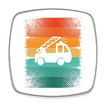 Fire brigade - Square fridge magnet - white - Front