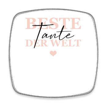 Beste Tante Der Welt - Viereckiger Kühlschrankmagnet - Weiß - Vorne