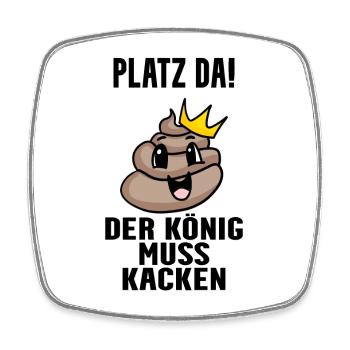 Kacke König - Viereckiger Kühlschrankmagnet - Weiß - Vorne