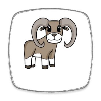 Mufflon Wild Sheep - Square fridge magnet - white - Front