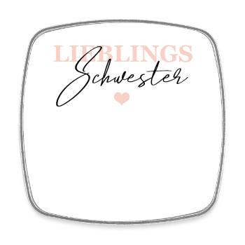 Lieblings Schwester - Viereckiger Kühlschrankmagnet - Weiß - Vorne