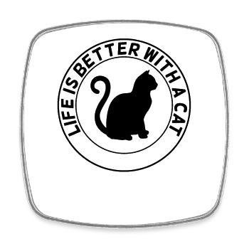 Cat lover saying - Square fridge magnet - white - Front