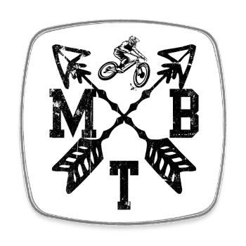 MTB-Pfeil - Viereckiger Kühlschrankmagnet - Weiß - Vorne