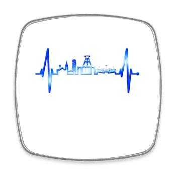 Bochum Heartbeat Bochum Skyline Accueil Ruhrpott - Magnet carré - blanc - Devant