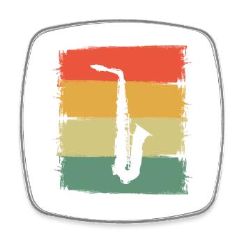 Saxophone - Square fridge magnet - white - Front