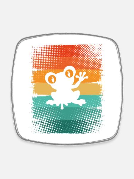 Grenouille - Magnet carré - blanc
