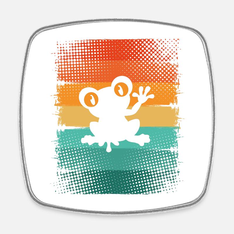 Frog - Square fridge magnet - white