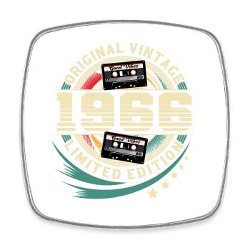 1966 Année de naissance Millésime Année de construction Anniversaire - Magnet carré - blanc - Devant