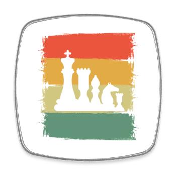 Schach - Viereckiger Kühlschrankmagnet - Weiß - Vorne