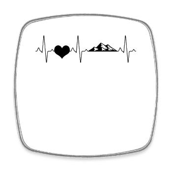 Mountain Mountains Heartbeat - Square fridge magnet - white - Front
