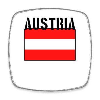 Österreich Flagge - Viereckiger Kühlschrankmagnet - Weiß - Vorne
