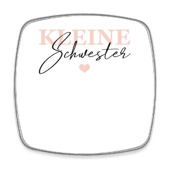 Kleine Schwester - Viereckiger Kühlschrankmagnet - Weiß - Vorne