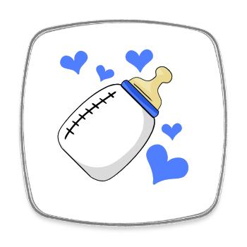 Bouteille de lait Garçon enceinte naissance - Magnet carré - blanc - Devant