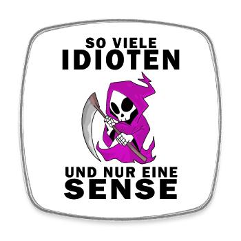 Sensenmann Damen Sarkastisch Provokation - Viereckiger Kühlschrankmagnet - Weiß - Vorne