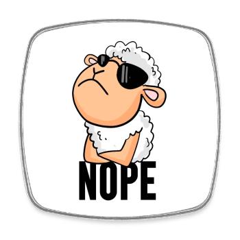 Mouton nope drôle - Magnet carré - blanc - Devant