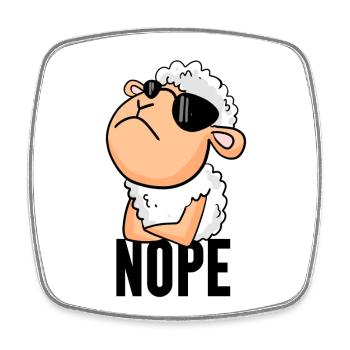 Sheep nope funny - Square fridge magnet - white - Front