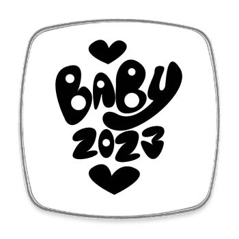 Bébé 2023 - Magnet carré - blanc - Devant