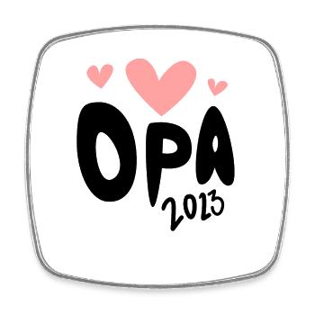 Opa 2023 - Opa werden - Bald Opa - Viereckiger Kühlschrankmagnet - Weiß - Vorne