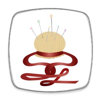 nostalgic pincushion with pins - Square fridge magnet - white - Front