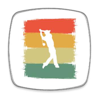 Golf Golfer - Viereckiger Kühlschrankmagnet - Weiß - Vorne