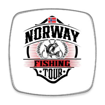 Norvège Pêche Pêcheur Pêcheur - Magnet carré - blanc - Devant
