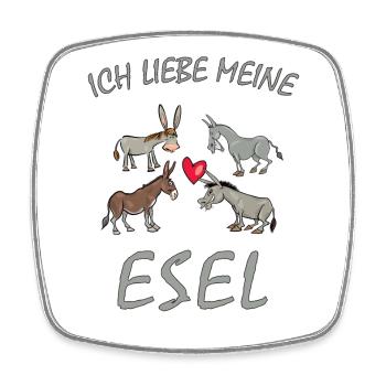 Esel - Ich liebe meine Esel, Bauernhof Landwirt - Viereckiger Kühlschrankmagnet - Weiß - Vorne