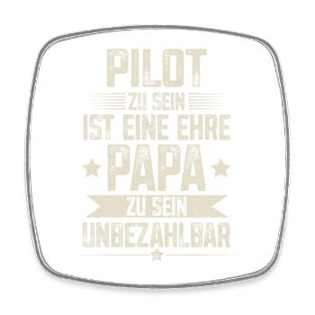 Pilot Papa Vater Vatertag - Viereckiger Kühlschrankmagnet - Weiß - Vorne