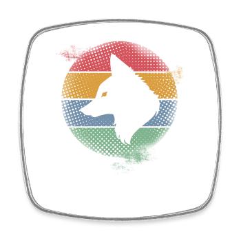 Fuchs - Viereckiger Kühlschrankmagnet - Weiß - Vorne