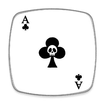 Skull and ace of clover - Square fridge magnet - white - Front