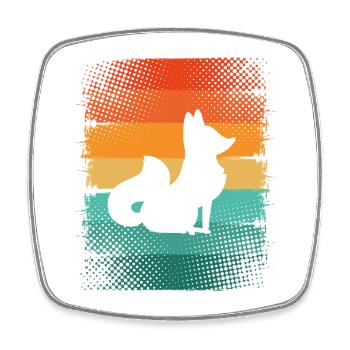 Fuchs - Viereckiger Kühlschrankmagnet - Weiß - Vorne