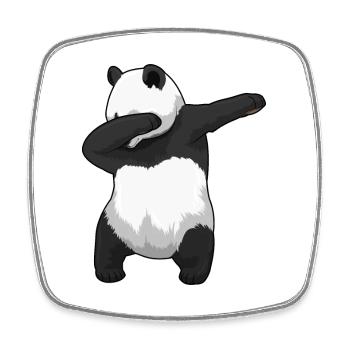 Panda Hip Hop Tanz - Viereckiger Kühlschrankmagnet - Weiß - Vorne