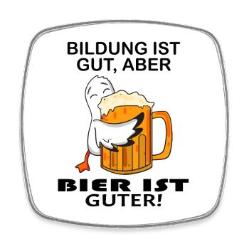 Bier Spruch lustig - Viereckiger Kühlschrankmagnet - Weiß - Vorne