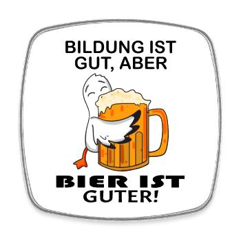 Bier Spruch lustig - Viereckiger Kühlschrankmagnet - Weiß - Vorne