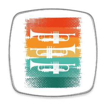 Trumpet - Square fridge magnet - white - Front