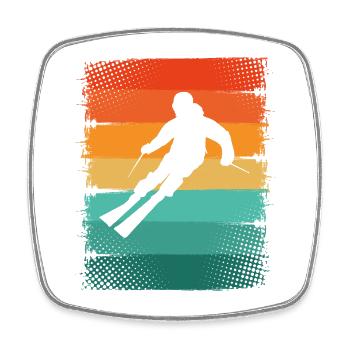 Ski - Square fridge magnet - white - Front