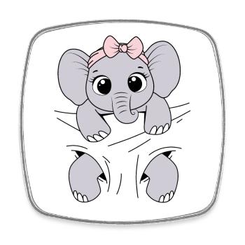 Bébé Éléphant Porter Animal Drôle Bébé Éléphant - Magnet carré - blanc - Devant