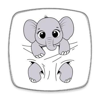 Bébé Éléphant Animal Drôle Porter Bébé Éléphant - Magnet carré - blanc - Devant