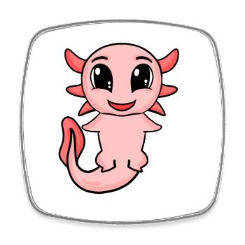 Axolotl - Viereckiger Kühlschrankmagnet - Weiß - Vorne